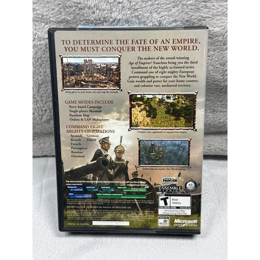 Microsoft Age of Empires III PC Game Multi-Disc RTS Strategy Historical Classic